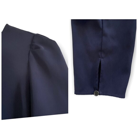 Thakoon Collective Ruched Puff Sleeve Mini Dress, Size 12, Blue - Picture 11 of 13